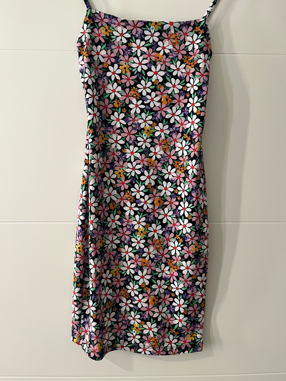 Zara Floral Bodycon Mini Dress Black Multicolor Size S